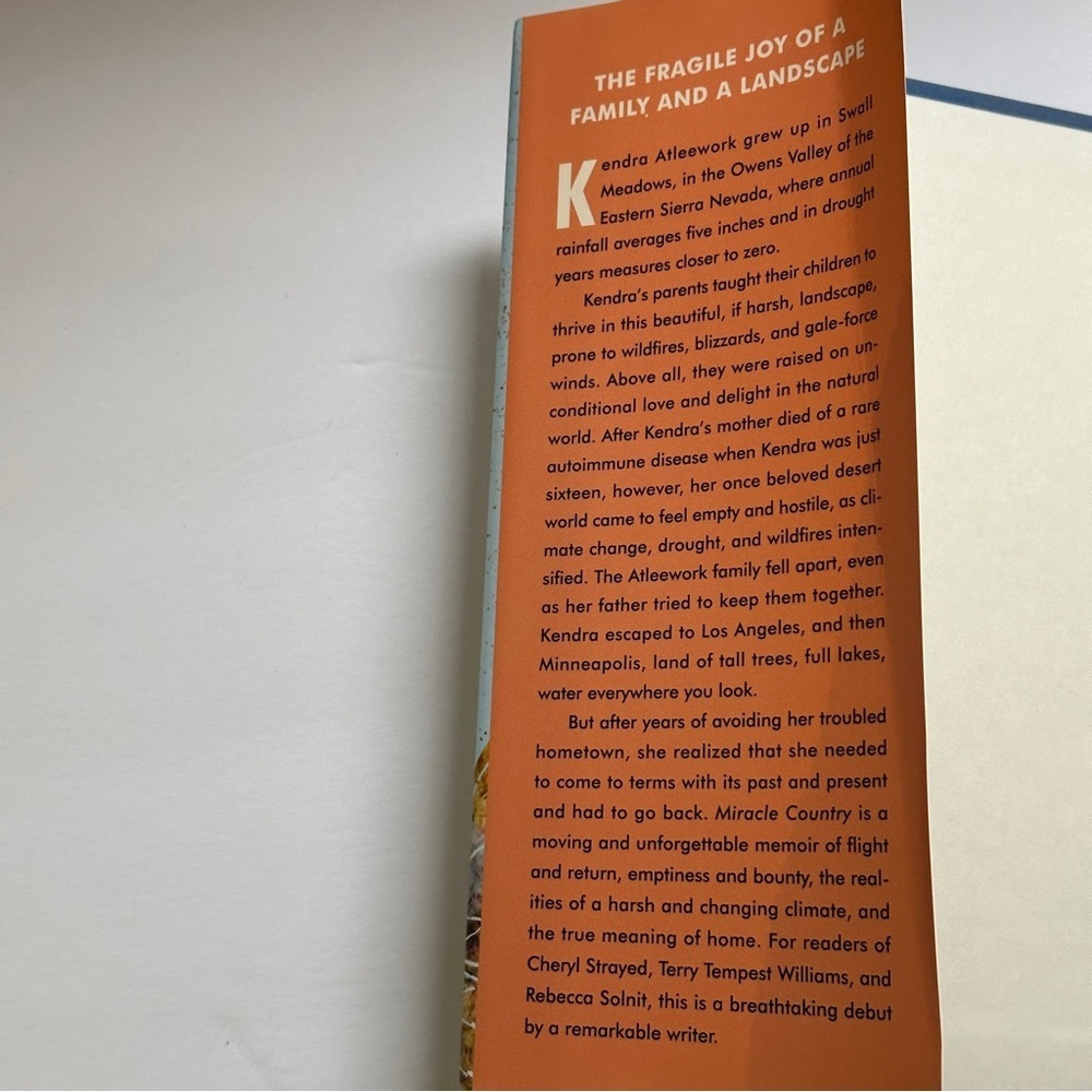 Miracle Country: A Memoir by Kendra Atleework | Literary NF | Hardcover Book - Picture 6 of 8